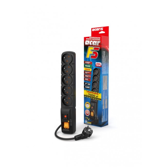 ACAR F5 Black 5 AC outlet(s) 230 V 1.5 m
