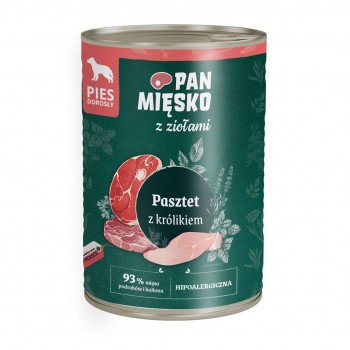 PAN MIĘSKO with Herbs Rabbit Pate - wet dog food - 400g