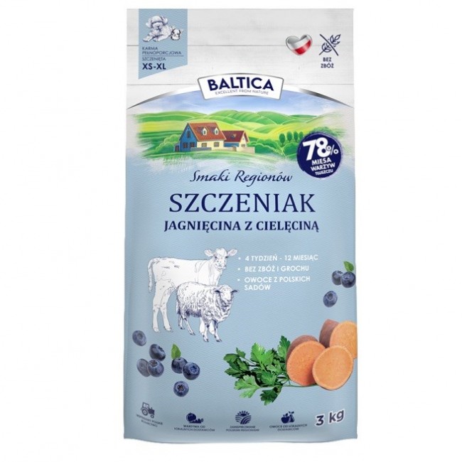 BALTICA Smaki region w Junior Lamb with veal - dry dog food - 3kg