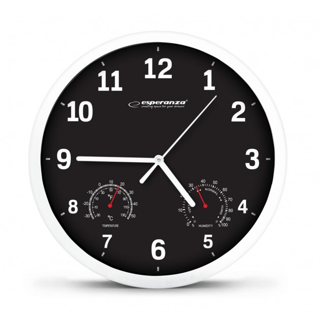 Esperanza EHC016K Mechanical wall clock Round Black