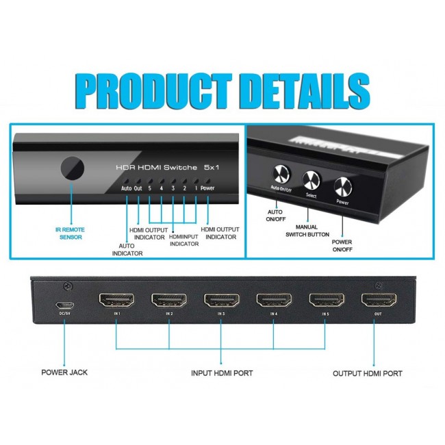 Equip 332726 video switch HDMI