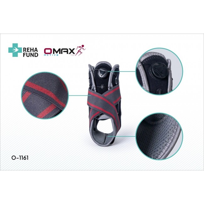 Ankle Orthosis Malleomax Pro O-1161/L REHAFUND, Grey-Red
