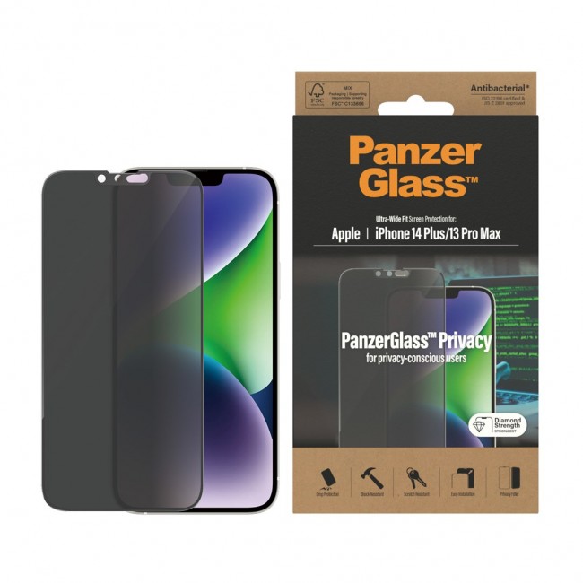 PanzerGlass Privacy Screen Protector iPhone 14 Plus | 13 Pro Max | Ultra-Wide Fit Clear screen protector Apple 1 pc(s)