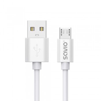 USB cable 3 m USB 2.0, USB A - Micro USB White SAVIO CL-167