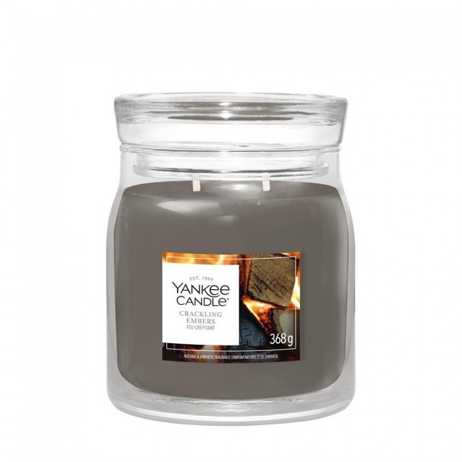 Yankee Candle Crackling Embers wax candle Cylinder Wood Grey 1 pc(s)