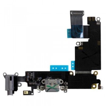 Καλώδιο Πλακέ Apple iPhone 6 Plus με Επαφή Φόρτισης, Επαφή Hands Free & Μικρόφωνο Μαύρο (OEM)