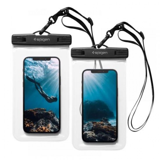 Universal Αδιάβροχη Θήκη Spigen A601 για Smartphones έως 6.8 Διάφανο (2 τεμ.) (Ασυσκεύαστο)