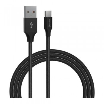 Καλώδιο Σύνδεσης USB 2.0 Devia EC303 Braided USB A σε USB C 1m Gracious Series Μαύρο
