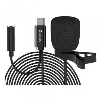 Ενσύρματο Μικρόφωνο Devia EM604 USB C 1.5m Smart Series Μαύρο