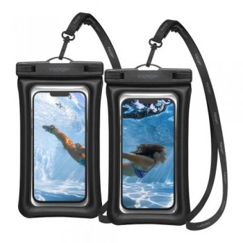 Universal Αδιάβροχη Θήκη Spigen A610 για Smartphones έως 6.9'' Μαύρο (2 τεμ.)