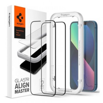 Tempered Glass Full Face Spigen Glas.tR Align Master Apple iPhone 13 Pro Max/ 14 Plus Μαύρο (2 τεμ.)