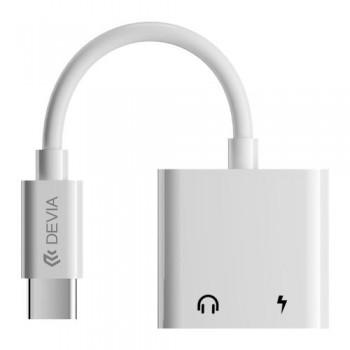 Αντάπτορας Devia EC610 USB C Αρσενικό σε 2 x USB C Θηλυκό για Φόρτιση & Hands Free Smart Series Λευκό