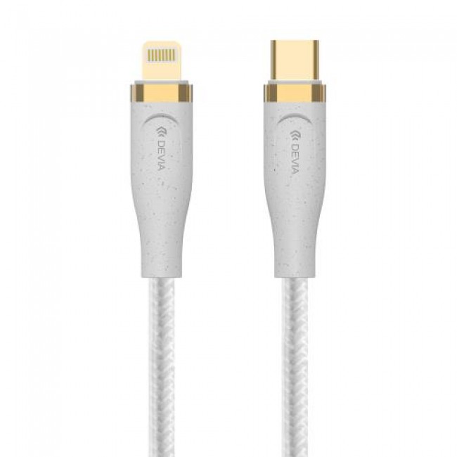 Καλώδιο Σύνδεσης USB 2.0 Woven Devia EC418 Braided USB C σε Lightning 1.5m Star Series Λευκό