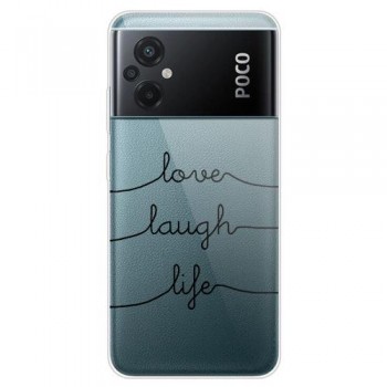 Θήκη TPU inos Xiaomi Poco M5 Art Theme Love-Laugh-Life