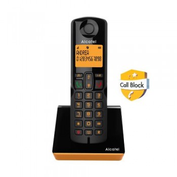 Ασύρματο Τηλέφωνο Alcatel S280 με Δυνατότητα Αποκλεισμού Κλήσεων Μαύρο-Πορτοκαλί
