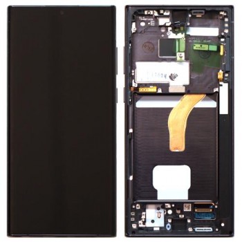 Οθόνη με Touch Screen & Μπροστινή Πρόσοψη Samsung S908B Galaxy S22 Ultra 5G Μαύρο (Original)