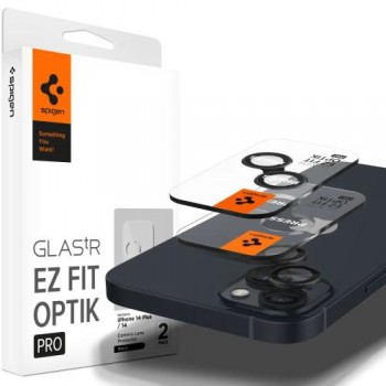 Προστατευτικό Κάλυμμα Κάμερας Spigen Optik.tR EZ-FIT για Τζαμάκι Κάμερας Apple iPhone14/ 14 Plus 5G Μαύρο (2 τεμ.)