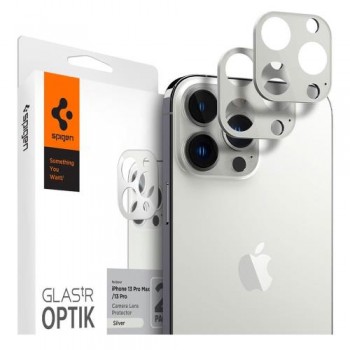 Tempered Glass Full Face Spigen Glas.tR Optik για Τζαμάκι Κάμερας Apple iPhone 13 Pro/ 13 Pro Max Ασημί (2 τεμ.)