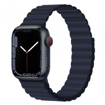 Λουράκι Devia Sport3 Silicone Magnet Apple Watch (42/ 44/ 45/ 49mm) Deluxe Σκούρο Μπλε