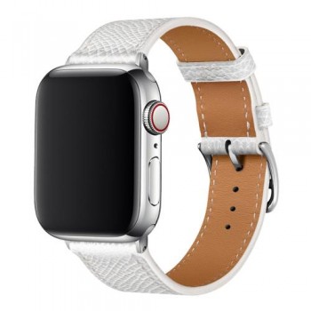 Λουράκι Devia Elegant PU Leather Apple Watch (42/ 44/ 45/ 49mm) Λευκό