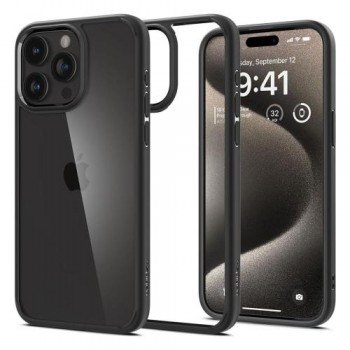 Θήκη TPU & PC Spigen Ultra Hybrid Apple iPhone 15 Pro Max Διάφανο-Μαύρο