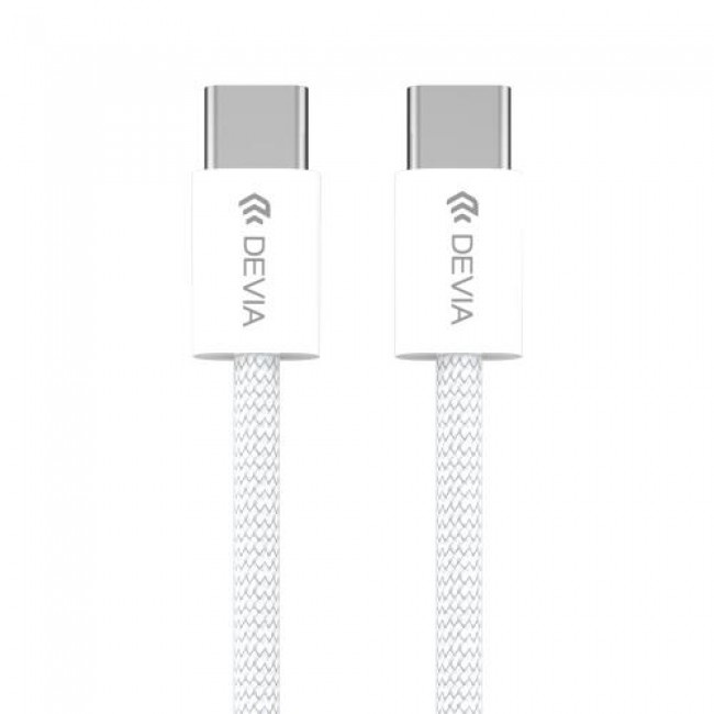 Καλώδιο Σύνδεσης USB 2.0 Devia EC325 Braided USB C σε USB C PD 60W 1m Smart Λευκό