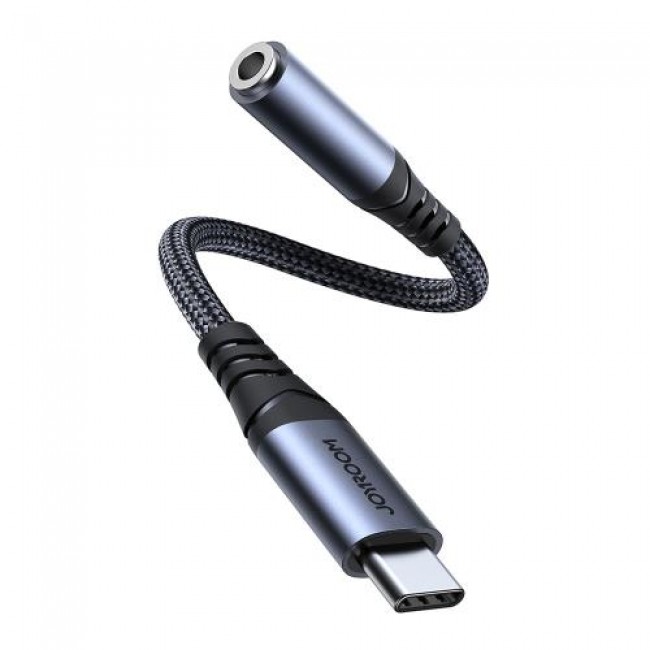 Αντάπτορας Joyroom Braided DAC SY-01 USB C Αρσενικό σε 3.5mm Θηλυκό Μαύρο