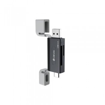 Hub USB A + USB C To SD/TF Devia EL239 2 σε 1 Card Reader Smart Μαύρο