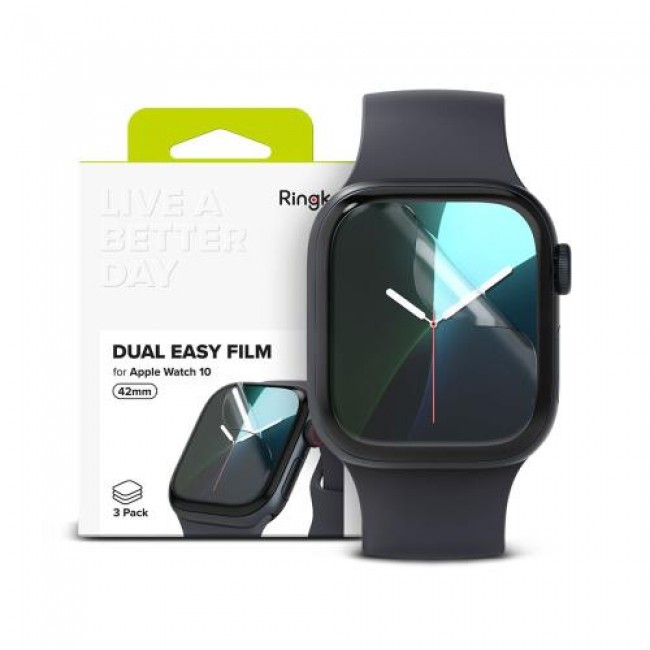 Προστατευτική Μεμβράνη Dual Easy Ringke Apple Watch 10 42mm Διάφανο (3 τεμ.)