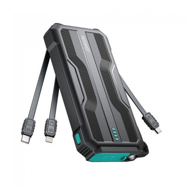 Φορτιστής Ανάγκης Joyroom JR-L016 12W 10000mAh με Φακό & Καλώδια USB C, Lightning & Micro USB Μαύρο Φορτιστής Ανάγκης Joyroom JR-L016 12W 10000mAh με Φακό & Καλώδια USB C, Lightning & Micro USB Μαύρο