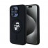 Θήκη Σιλικόνης Karl Lagerfeld iPhone 15 Pro Magsafe Karl & Choupette Heads Μαύρο