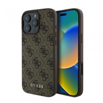 Θήκη PU Guess Apple iPhone 16 Pro Hardcase Classic Logo 4G Καφέ