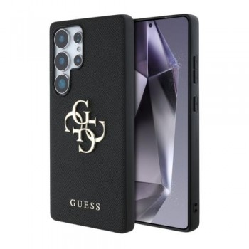 Θήκη PU Guess Samsung Galaxy S25 Ultra Hardcase Grained Big Logo 4G Μαύρο