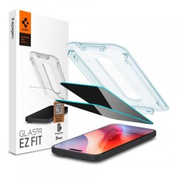 Tempered Glass Full Face Spigen Glas.tR EZ-FIT Privacy Apple iPhone 16 Pro (2 τεμ.)