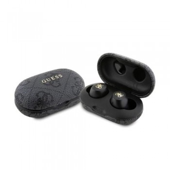 True Wireless Ακουστικά Bluetooth Guess Docking Station 4G Metal Μαύρο