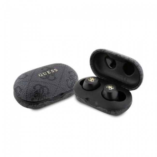 True Wireless Ακουστικά Bluetooth Guess Docking Station 4G Metal Μαύρο