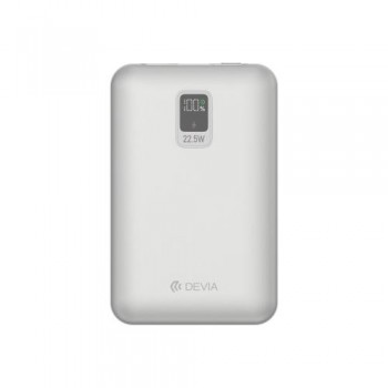 Φορτιστής Ανάγκης Devia EP202 MINI 22.5W 10000mAh με 2 Ενσωματωμένα Καλώδια Extreme Speed Ασημί