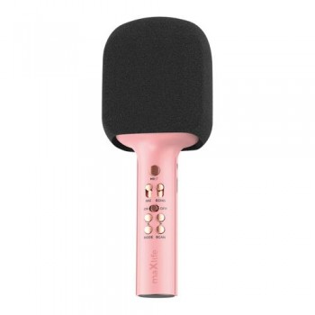 Ασύρματο Μικρόφωνο Bluetooth Maxlife MXBM-600 με Ηχείο (Karaoke) Ροζ