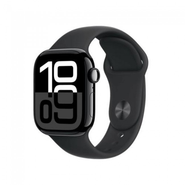 Apple Watch Series 10 GPS 42mm Aluminum Μαύρο με Sport Band Small-Medium Μαύρο
