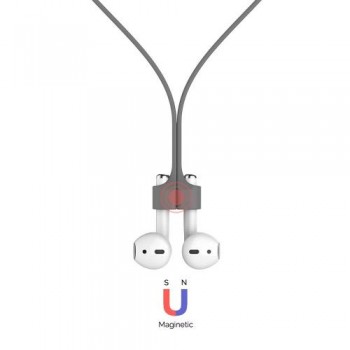 Strap Λαιμού Σιλικόνης AhaStyle PT74 Apple AirPods Magnetic Γκρι