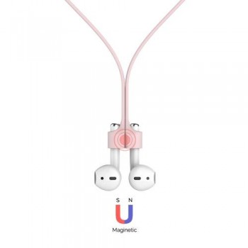 Strap Λαιμού Σιλικόνης AhaStyle PT74 Apple AirPods Magnetic Ροζ