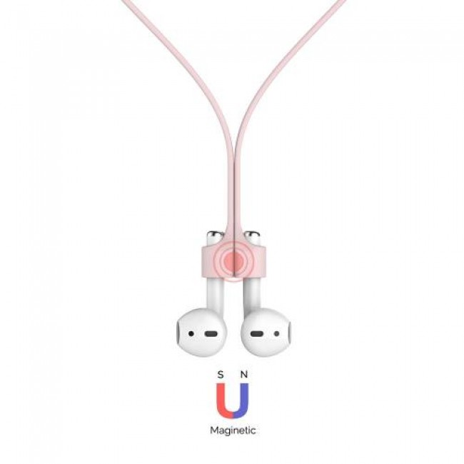 Strap Λαιμού Σιλικόνης AhaStyle PT74 Apple AirPods Magnetic Ροζ Strap Λαιμού Σιλικόνης AhaStyle PT74 Apple AirPods Magnetic Ροζ