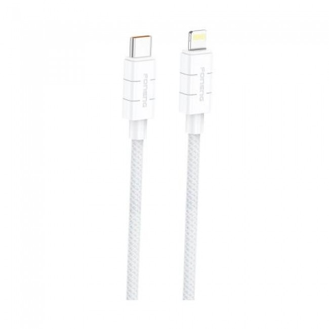 Καλώδιο Σύνδεσης USB 2.0 Foneng XS02 Braided USB C σε Lightning PD 27W 1.2m Λευκό Καλώδιο Σύνδεσης USB 2.0 Foneng XS02 Braided USB C σε Lightning PD 27W 1.2m Λευκό