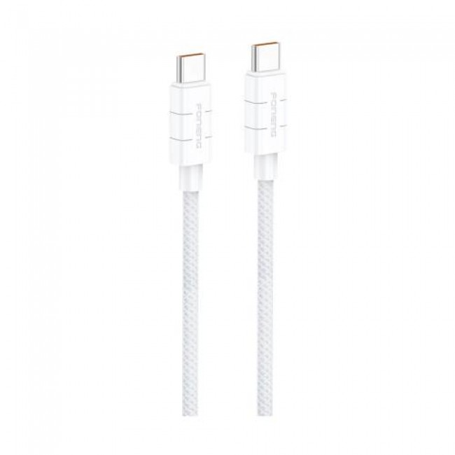 Καλώδιο Σύνδεσης USB 2.0 Foneng XS02 Braided USB C σε USB C 60W 1.2m Λευκό Καλώδιο Σύνδεσης USB 2.0 Foneng XS02 Braided USB C σε USB C 60W 1.2m Λευκό