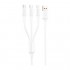 Καλώδιο Σύνδεσης USB 2.0 Foneng XS01 3in1 USB A σε micro USB & USB C & Lightning 3A 1.2m Λευκό
