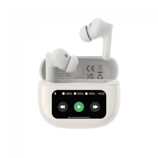 True Wireless Ακουστικά Bluetooth Devia ANC EM405 Pro3 με Οθόνη Λευκό True Wireless Ακουστικά Bluetooth Devia ANC EM405 Pro3 με Οθόνη Λευκό