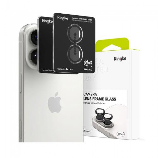 Tempered Glass Ringke Lens Frame για Τζαμάκι Κάμερας Apple iPhone 17 Μαύρο (2 τεμ) Tempered Glass Ringke Lens Frame για Τζαμάκι Κάμερας Apple iPhone 17 Μαύρο (2 τεμ)