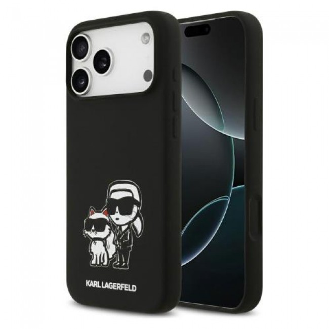 Θήκη Σιλικόνης Karl Lagerfeld Apple iPhone 17 Pro Max Sketch & Logo Karl & Choupette Μαύρο Θήκη Σιλικόνης Karl Lagerfeld Apple iPhone 17 Pro Max Sketch & Logo Karl & Choupette Μαύρο