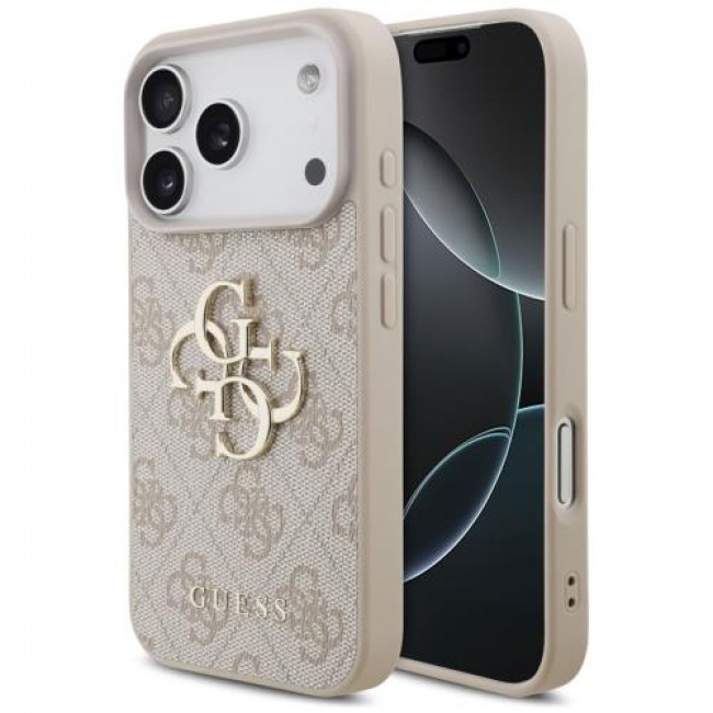 Θήκη PU Guess Apple iPhone 17 Pro Hardcase Big Logo 4G Ροζ