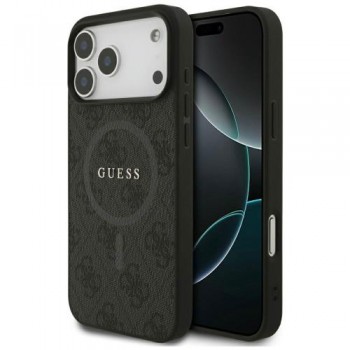 Θήκη PU Guess MagSafe Apple iPhone 17 Pro Max Ring Classic Logo 4G Μαύρο